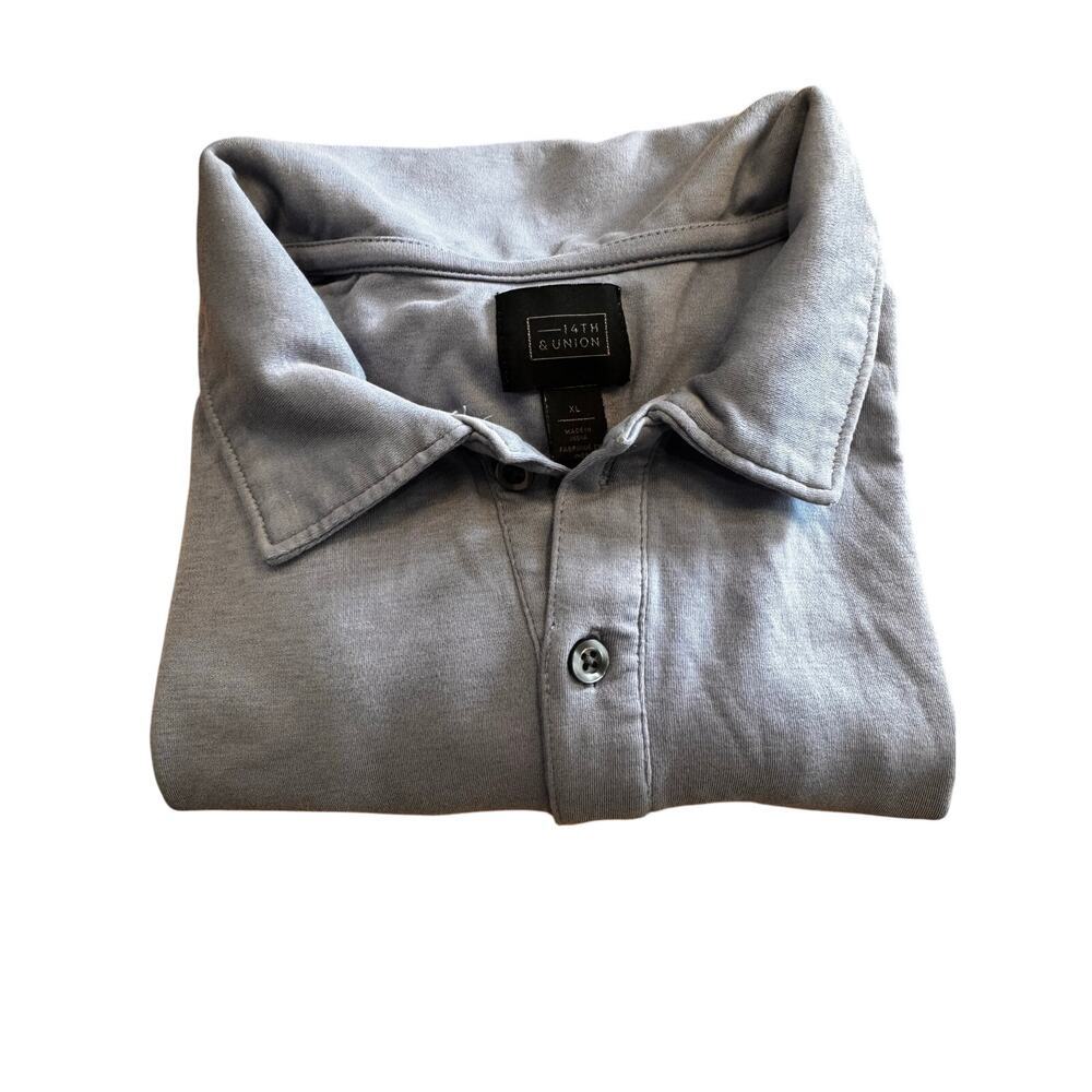Nordstrom Rack 14th & Union Men's Polo Size XL Light Blue Gray Color Preppy - Picture 3 of 13